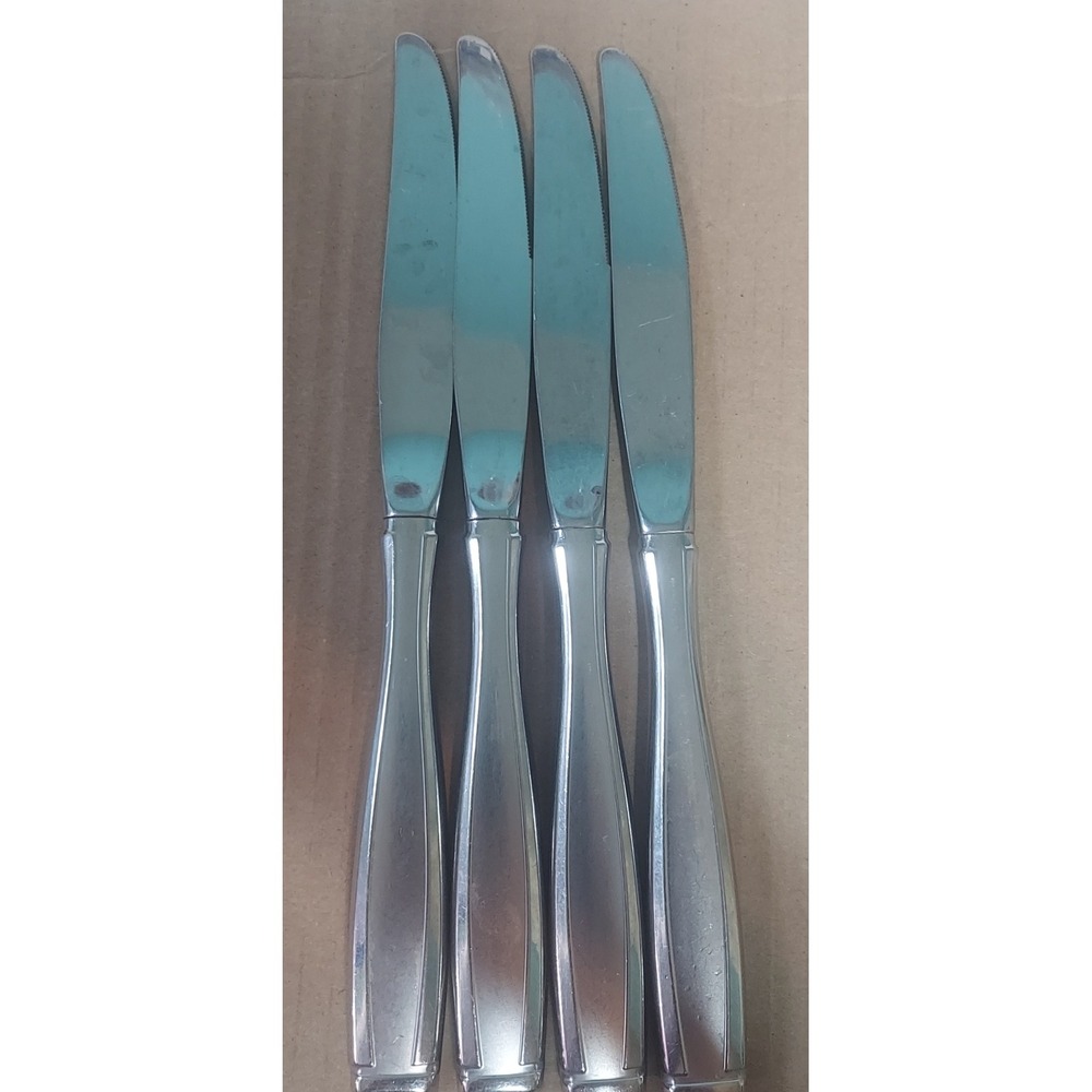 Onieda Satin Shasta USA‎ 4 Stainless Steel Dinner Knives   Flatware